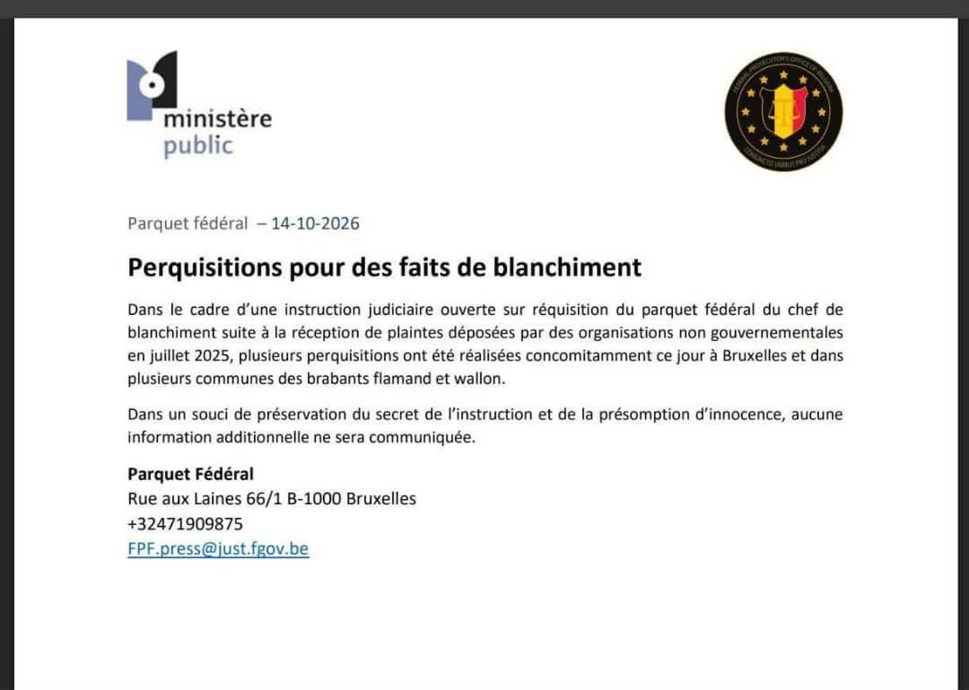 Perquisitions chez des membres de la famille en Belgique